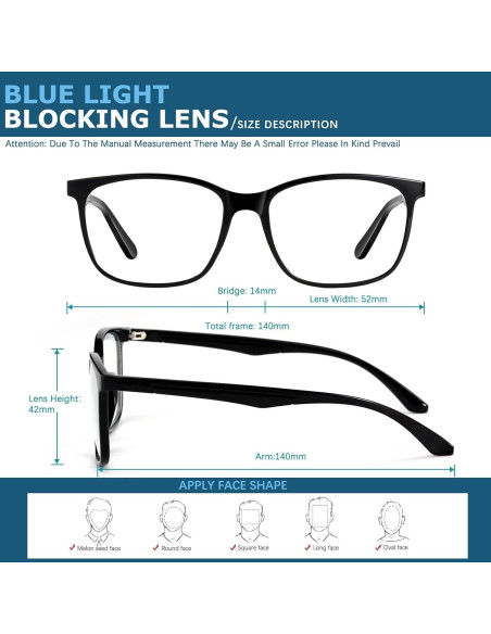 Gafas bloqueadoras de luz azul Oilway para hombres y mujeres