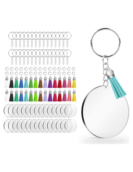 Kit de Llaveros Acrílicos en Blanco Lganze 120 pcs DIY