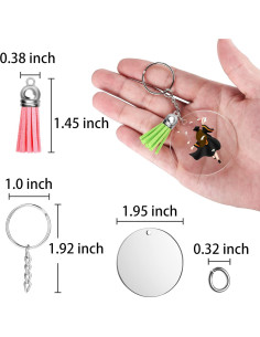 Kit de Llaveros Acrílicos en Blanco Lganze 120 pcs DIY 2