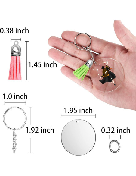 Kit de Llaveros Acrílicos en Blanco Lganze 120 pcs DIY