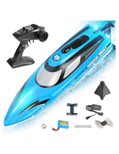 Barco RC BEZGAR HJ815 35,56 cm 25 KMH Azul para Niños y Adultos