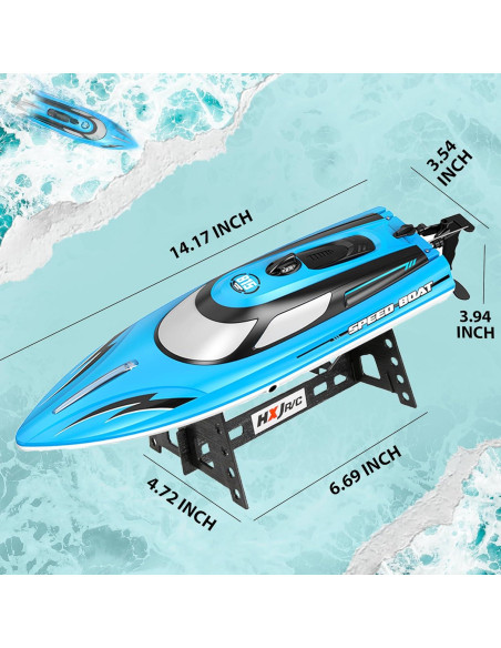 Barco RC BEZGAR HJ815 35,56 cm 25 KMH Azul para Niños y Adultos