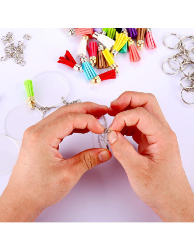 Kit de Llaveros Acrílicos en Blanco Lganze 120 pcs DIY