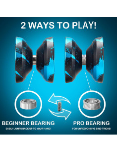 Yo-Yo Profesional FETESNICE LY001 Metal Negro-Azul 2