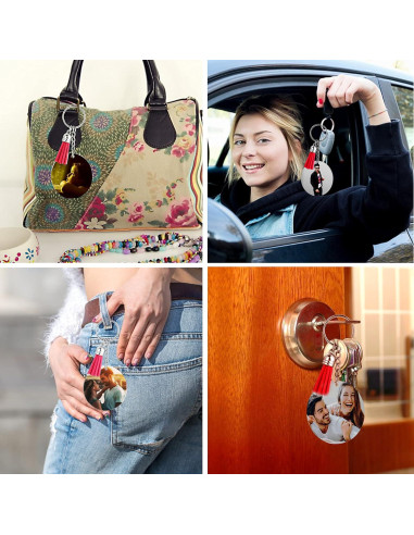 Kit de Llaveros Acrílicos en Blanco Lganze 120 pcs DIY