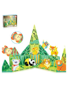 PicassoTiles Bloques Magnéticos Animales Bosque 26 Piezas