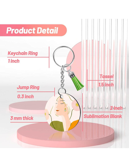 Conjunto de 120 Blanks para Llaveros Modacraft 5 cm Sublimación