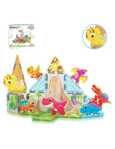 PicassoTiles Bloques Magnéticos Dinosaurios 26 Piezas STEM