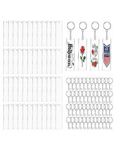 Juego de Llaveros Acrílicos TalyRob 144 Piezas DIY 2x8 cm