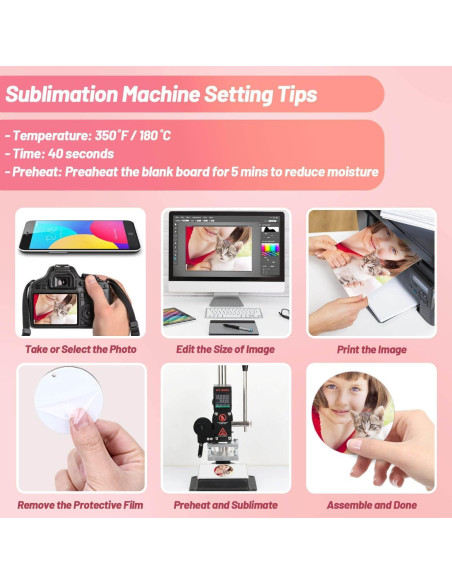 Conjunto de 120 Blanks para Llaveros Modacraft 5 cm Sublimación