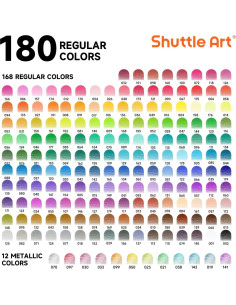 Set de 180 Lápices de Colores Shuttle Art con Sacapuntas 2