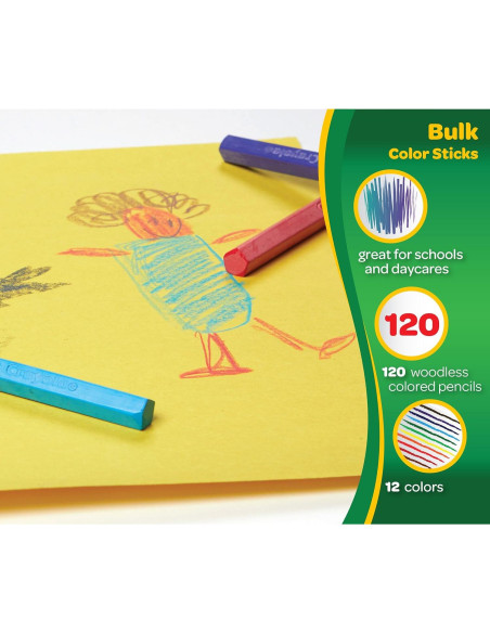 Lápices de Colores Crayola 120 Ct Asortidos Sin Madera Lápices de Colores Crayola 120 Ct Asortidos Sin Madera