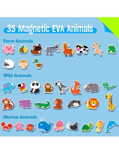 35 Imanes de Animales SpriteGru - Juguetes Educativos 3+