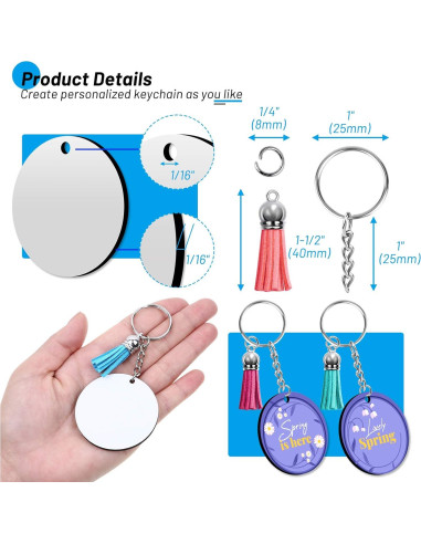 Kit de Llaveros de Sublimación Cruzix 80 PCS Redondos 5.08 cm