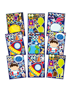 Stickers Espaciales DUJAA 24 Hojas para Niños Creativos