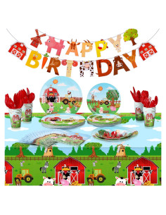 171 Piezas Fiesta Temática Animales de Granja Pajean