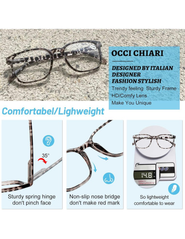 Gafas de Lectura OCCI CHIARI 6.0x Anchas para Hombres