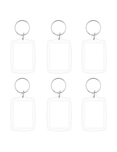 6 Llaveros Acrílicos Transparentes para Foto Personalizados