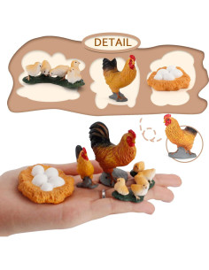 Conjunto Ciclo de Vida de Pollo LC JoyCre 4 Piezas Educativo 2