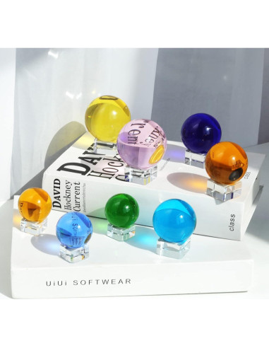 Bola de Cristal K9 50mm Longwin con Soporte Gratis Azul