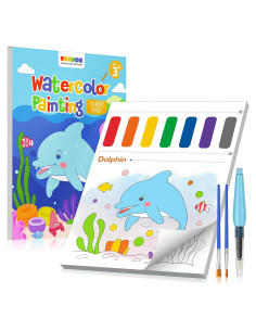 Libro de Acuarela TECJOE Animales Marinos para Niños