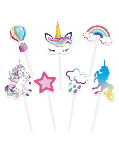 Adornos para Cupcakes Unicornio WERNNSAI 35 Piezas