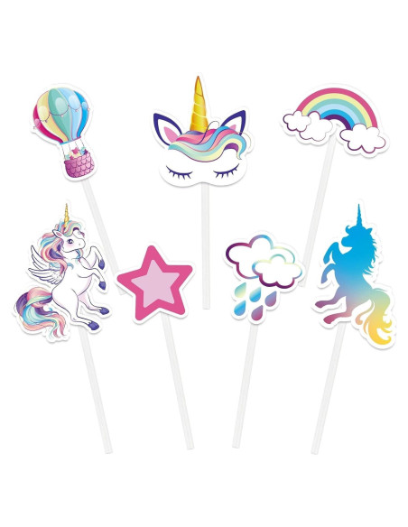 Adornos para Cupcakes Unicornio WERNNSAI 35 Piezas
