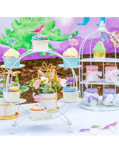 WERNNSAI 36 Pcs Decoraciones de Cupcake Dinosaurio Fiesta