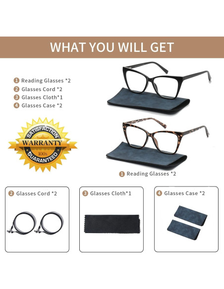 Gafas de lectura LKEYE ojo de gato 2.5D paquete de 2