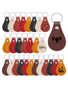 Kit de 30 Llaveros de Cuero PU Taiyin para Manualidades DIY