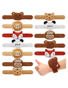 24 Pulseras de Golpe de Animales de Peluche XIPEGPA 6 Estilos
