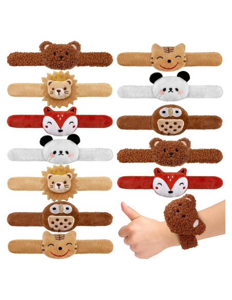 24 Pulseras de Golpe de Animales de Peluche XIPEGPA 6 Estilos