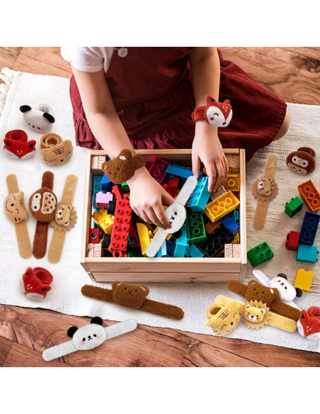 24 Pulseras de Golpe de Animales de Peluche XIPEGPA 6 Estilos
