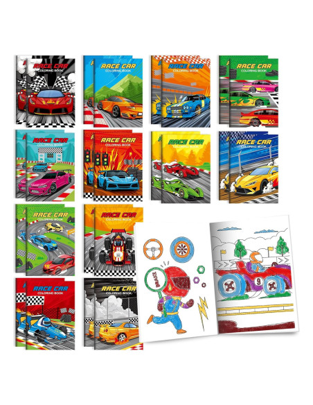 BenLouis 24 Libros de Colorear Autos de Carreras para Niños