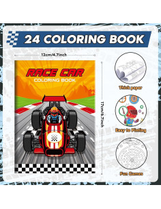 BenLouis 24 Libros de Colorear Autos de Carreras para Niños 2