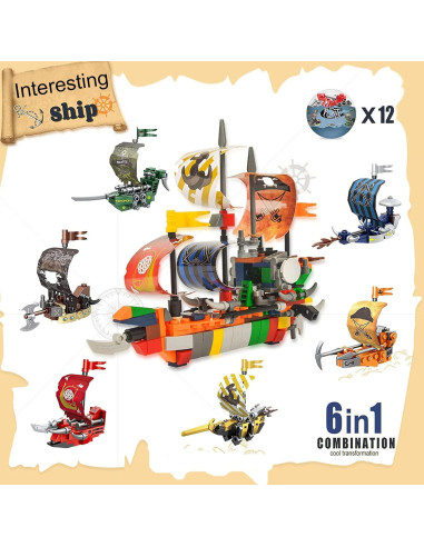 12 Huevos de Pascua JGM con Juguetes de Barco 6 en 1