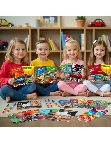 BenLouis 24 Libros de Colorear Autos de Carreras para Niños