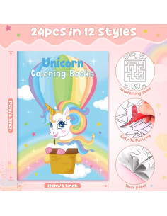 BenLouis 24 Libros de Colorear Unicornio para Niños 2