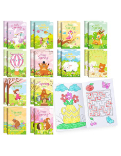 BenLouis 24 Libros de Colorear Mini Primavera para Niños