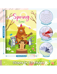 BenLouis 24 Libros de Colorear Mini Primavera para Niños 2