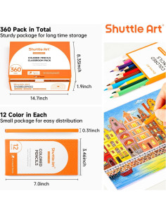 Lápices de Colores Shuttle Art 360 Piezas Multicolor 2