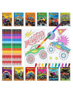BenLouis 24 Libros para Colorear Camiones Monstruo Niños