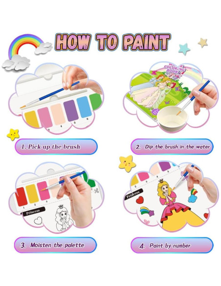 Conjunto de Pintura Acuarela YMluky 20 Páginas para Niños Conjunto de Pintura Acuarela YMluky 20 Páginas para Niños