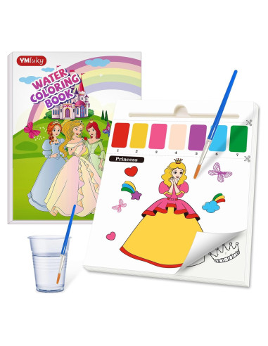 Libro para Pintar con Agua Princesa YMluky 20 Páginas