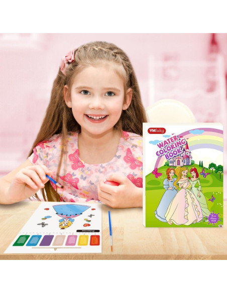 Libro para Pintar con Agua Princesa YMluky 20 Páginas