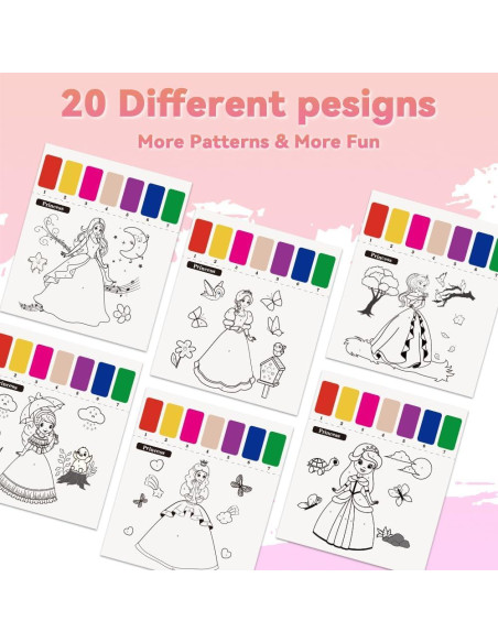 Libro para Pintar con Agua Princesa YMluky 20 Páginas