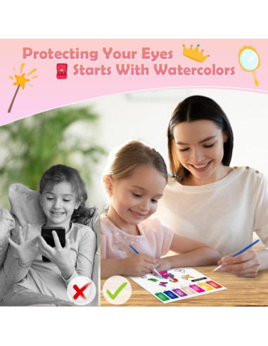 Libro para Pintar con Agua Princesa YMluky 20 Páginas