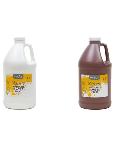Pintura Tempera Lavable Handy Art 1,89L Blanco y Marrón