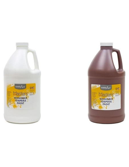 Pintura Tempera Lavable Handy Art 1,89L Blanco y Marrón