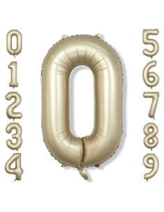 Globo de Número 0 Dorado Metálico 101,6 cm para Fiestas